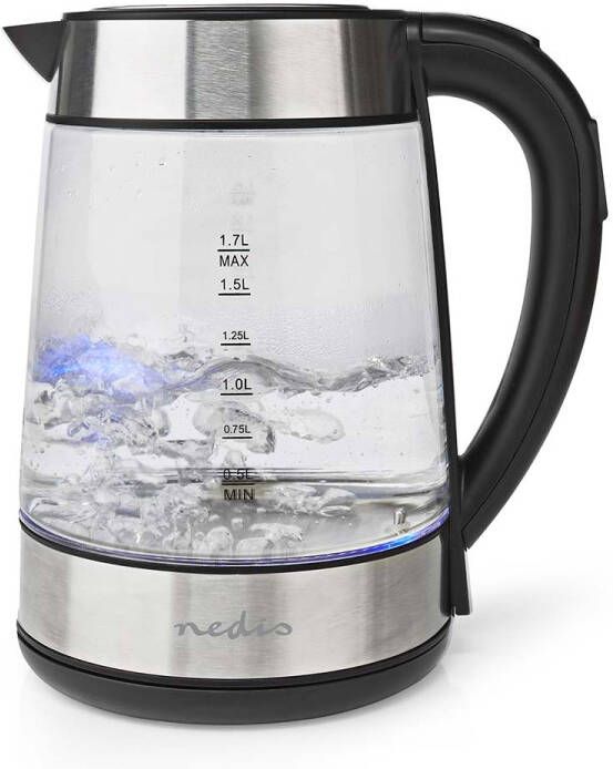 Nedis Waterkoker | 1.7 l | Glas | Transparant | 60 70 80 90 100 °C | 1 stuks KAWK320EGS