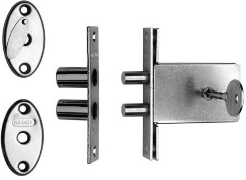 Nemef 1008 Veiligheidsbijzetslot Skg* Dm47Mm Klaviersleutel Voorplaat St 9100800450