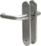 Nemef 3253 B Beslag kortschild afgerond | D kruk-kruk | beslagset | geveerd | krukstift 8mm | F1 aluminium | Blind-blind | links en rechts - Thumbnail 1