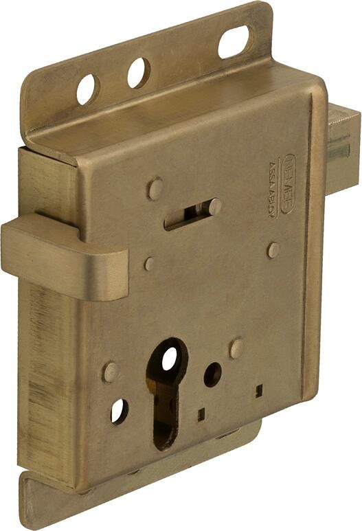 Nemef 1543K 5 Rs Opleg nachtschootslot | DM66mm | slotkast messing 100x137mm | 1 toers | DR 1+4. | draairichting: rechts 9154355001