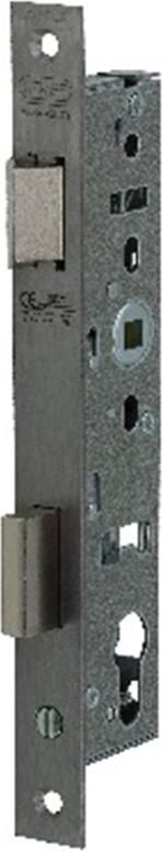 Nemef 9670 B Paniekdeurslot | DM30mm | PC92mm | gedeelde krukgat 8mm | voorplaat RVS 24x245mm rechthoekig | zamac vernikkelde dag- en nachtschoot | DR