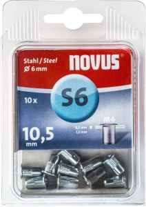 Novus Blindklinkmoer M4 X 10 5mm Staal | 10 stuks 045-0044