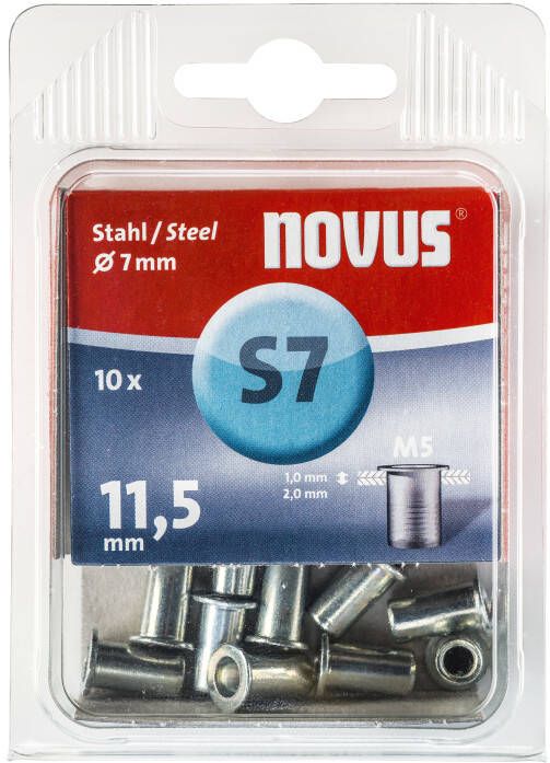 Novus Blindklinkmoer M5 X 11 5mm Staal | 10 stuks 045-0045