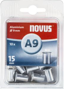 Novus Blindklinkmoer M6 X 15mm | Alu SB | 10 stuks 045-0043