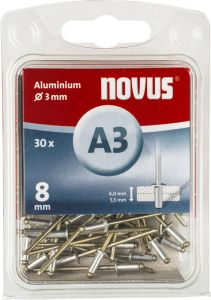 Novus Blindklinknagel A3 X 8mm | Alu SB | 30 stuks 045-0021