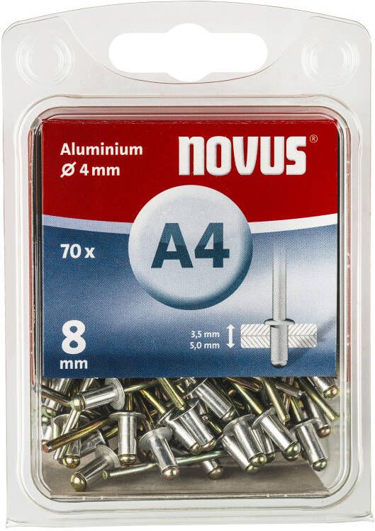 Novus Blindklinknagel A4 X 8mm | Alu SB | 70 stuks 045-0032