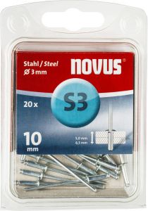 Novus Blindklinknagel S3 X 10mm Staal S3 | 20 stuks 045-0034