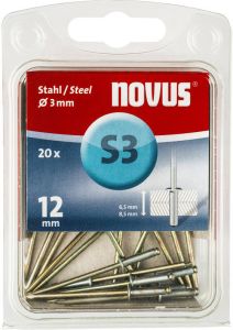 Novus Blindklinknagel S3 X 1mm Staal S3 | 20 stuks 045-0035