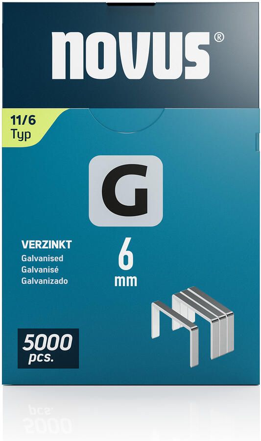 Novus Vlakdraad nieten G 11 6mm | 5000 stuks 042-0527 042-0765