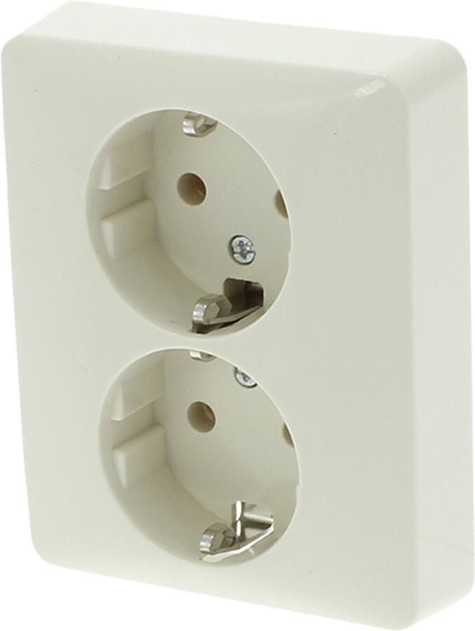 Peha Standard Contactdoos | Inbouw | 2-voudig | Randaarde | Polarwit 66.011.50