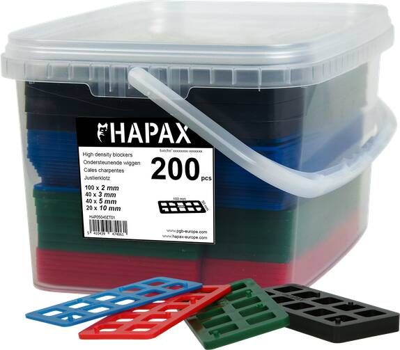 Pgb-Europe HAPAX assortiment uitvulplaatjes 200 st HAP054N00SET01M