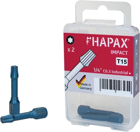 Pgb-Europe HAPAX IMPACT bit 1 4" C6.3 TX15x25 | 2 st | HAP037B025IT151