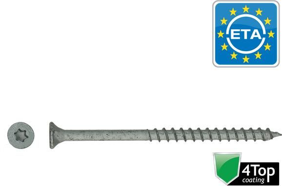 Pgb-Europe HAPAX Universele houtschroef VZK-T Deeldraad 4Top Verzonken kop Ø5 0x80 TX20 | 200 st | HAWVTG014005000803