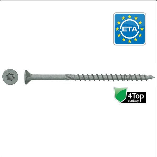Pgb-Europe HAPAX Universele houtschroef VZK-T Deeldraad 4Top Verzonken kop Ø5 0x120 TX20 | 200 st | HAWVTG014005001203