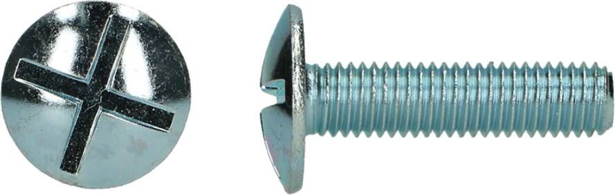 Pgb-Europe PGB-FASTENERS | Platbolkopschroef oef dubbel gleuf M 4x6 Zn | 500 st 0000VP001004000063