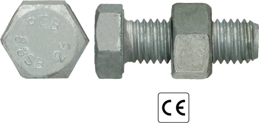 Pgb-Europe PGB-FASTENERS | SB-bout CE 8.8 EN15048-1 M10x40 Tvz | 100 st F15048810010000403