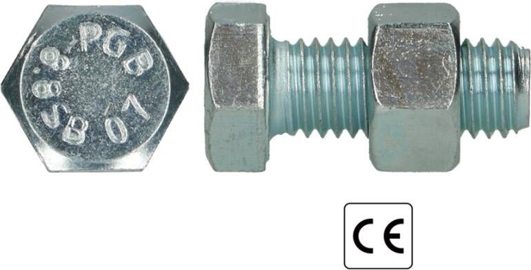 Pgb-Europe PGB-FASTENERS | SB-bout CE 8.8 EN15048-1 M12x40 Zn | 100 st F15048801012000403