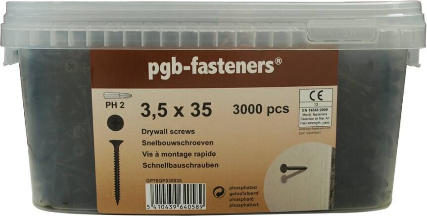 Pgb-Europe PGB-FASTENERS | Snelbouwschr. 3 5x25 gefosf Em 4000 | 4000 st GP70GP035025