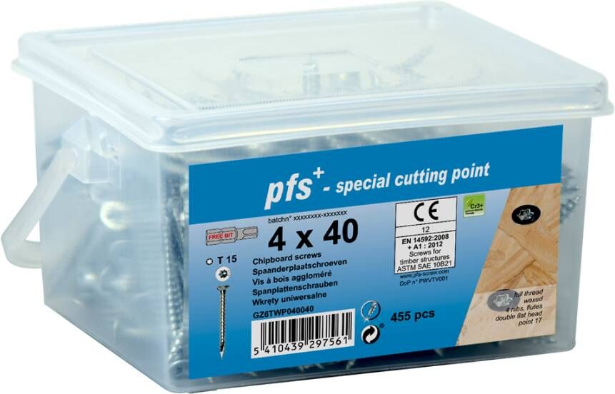 Pgb-Europe PGB-FASTENERS | Spaanplaat schroeven pfs Torx 5x70 Zn Emmer 160 | 160 st GZ6TWP050070