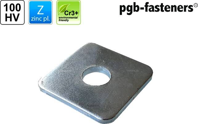 Pgb-Europe PGB-FASTENERS | Vierkant sluitring HV100 DIN 436 M 8 Zn | 100 st 43600100803