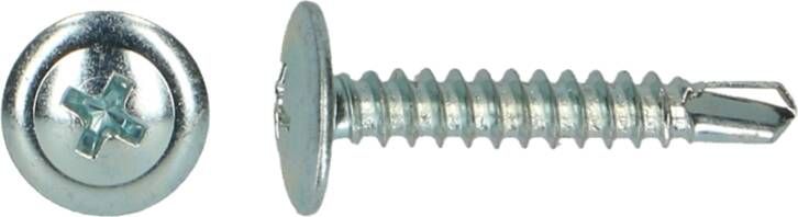 Pgb-Europe PGB-FASTENERS | Zelfborende schroef bolkop+kraag Ø 4 20x13 Zn | 1000 st 0ZBBKR001004201303