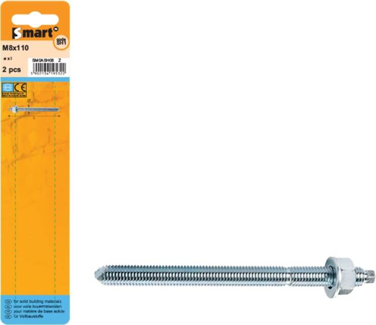 Pgb-Europe SMART | Ankerstang 5.8 M10x130 Zn SM00AS001100130H