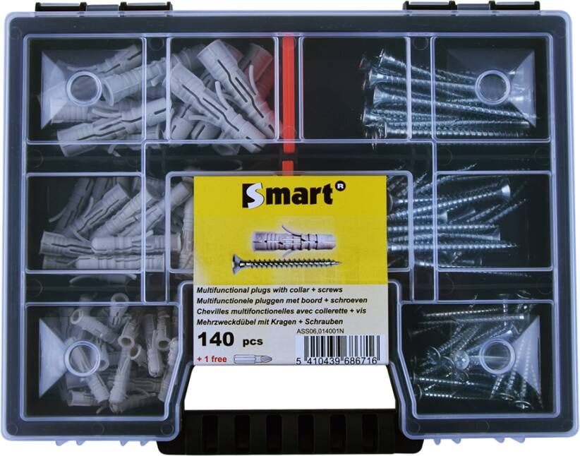 Pgb-Europe SMART | Assortimentdoos pluggen+schroeven 140dlg SM0ASSN000603