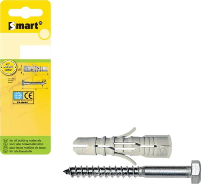 pgb-Europe SMART | plug nylon + DIN 571 M12x60 NZN | 3 st