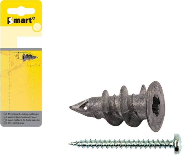 pgb-Europe SMART | Zelfb. gipskartonplug +schroef Ø 15x29 Zn | 6 st SMGKPS00101H