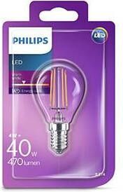 Philips LED kogel E14 4 3W Filament Blister 5101515