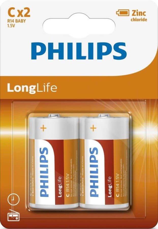 Philips Longlife Engelse staaf R14 bl.a2 3111010