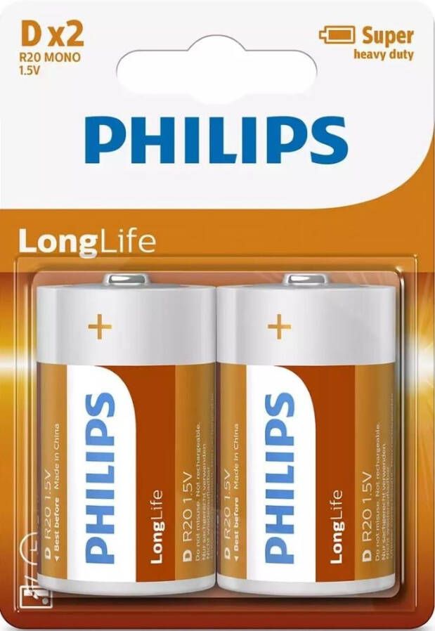 Philips Longlife grote staaf R20 D bl.a2 3111015