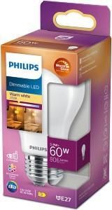 Philips LED GLS E27 5 9-60W filament mat WarmGlow blister 5102518