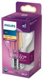 Philips LED GLS E27 7-60W 2700K filament helder blister 5102519