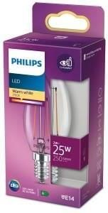 Philips LED kaars E14 2-25W 2700K filament helder blister 5100298