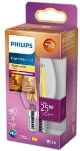 Philips LED kaars E14 2 5-25W filament helder WarmGlow blister 5100304