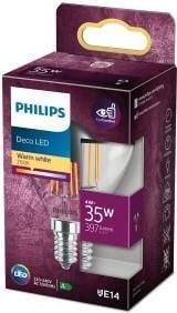 Philips LED kogel E14 4-35W 2700K filament kopspiegel blister 5103501
