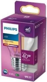 Philips LED kogel E27 4 3-40W 2700K filament helder blister 5101555
