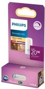 Philips LED steek G4 12V 2 1-20W 2700K mat dimbaar blister 5104124