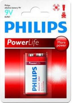 Philips Powerlife 9 volt 6LR61 E bl.a1 3013025