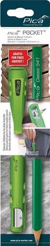 Pica Koker | voor lood- markeerstift | met spitsmes | met 1 steenhouwerspotlood | 1 stuk 505 02