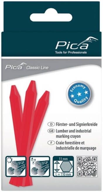 Pica Markeerkrijt | rood | zonder papier | Classic ECO 591 | 12 stuks 591 40