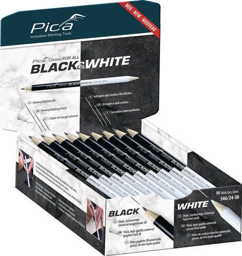 Pica Markeerstift | lengte 24 cm | 2B | dubbelzijdig gepunt | 50 stuks 546 24-50