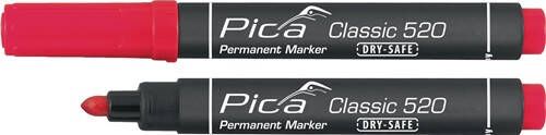 Pica Permanentmarker | rood | streepbreedte 1-4 mm | ronde punt | 10 stuks 520 40