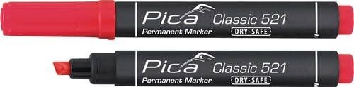 Pica Permanentmarker | rood | streepbreedte 2-6 mm | spitse punt | 10 stuks 521 40