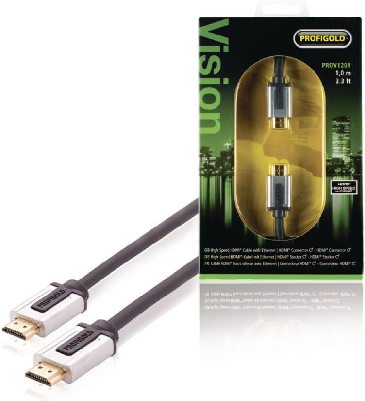 Profigold High Speed HDMI kabel | 1 m | Zwart | 1 stuks PROV1201