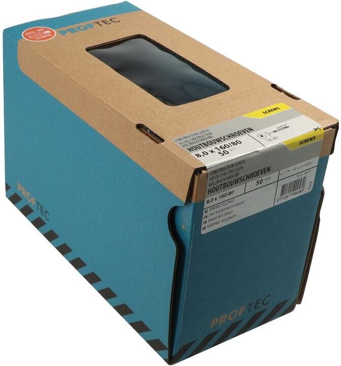 Proftec Houtbouwschroef Vz Tk +Snijpunt Torx TX30 6.0X140 80 | 50 stuks 5212.01.51001