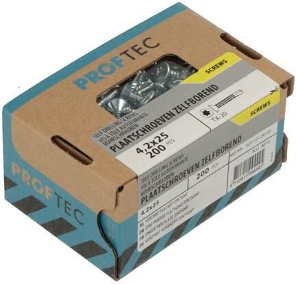 Proftec Plaatschr. Zelfborend Vz Pk Din7504P Torx TX20 4.2X16 | 200 stuks 5251.01.28720