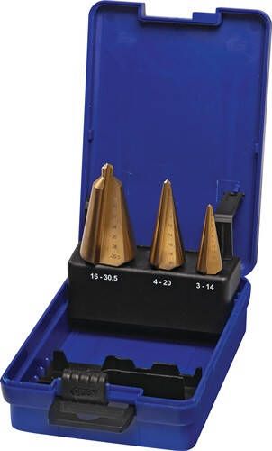 Promat Blikborenset | 3-14   4-20   16-30 5 mm | HSS-TiN | 3 delig kunststof cassette 4000862055