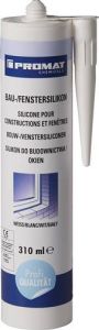 Promat Bouw- siliconen ruitenkit | wit | 310 ml | patroon 4000340005